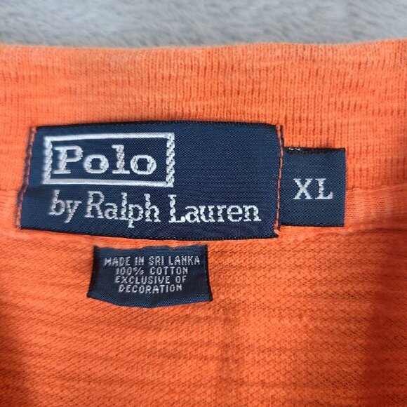 Men's VTG Polo Ralph‎ Lauren Royal Orange Green Multicolor Striped Shirt Sz XL - Picture 3 of 6